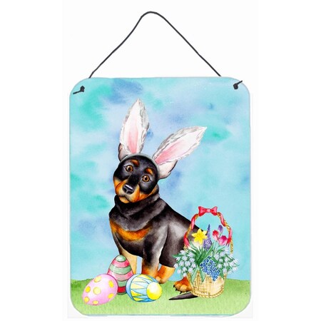 Carolines Treasures Lancashire Heeler Easter Bunny Wall or Door Hanging Prints CK1377DS1216